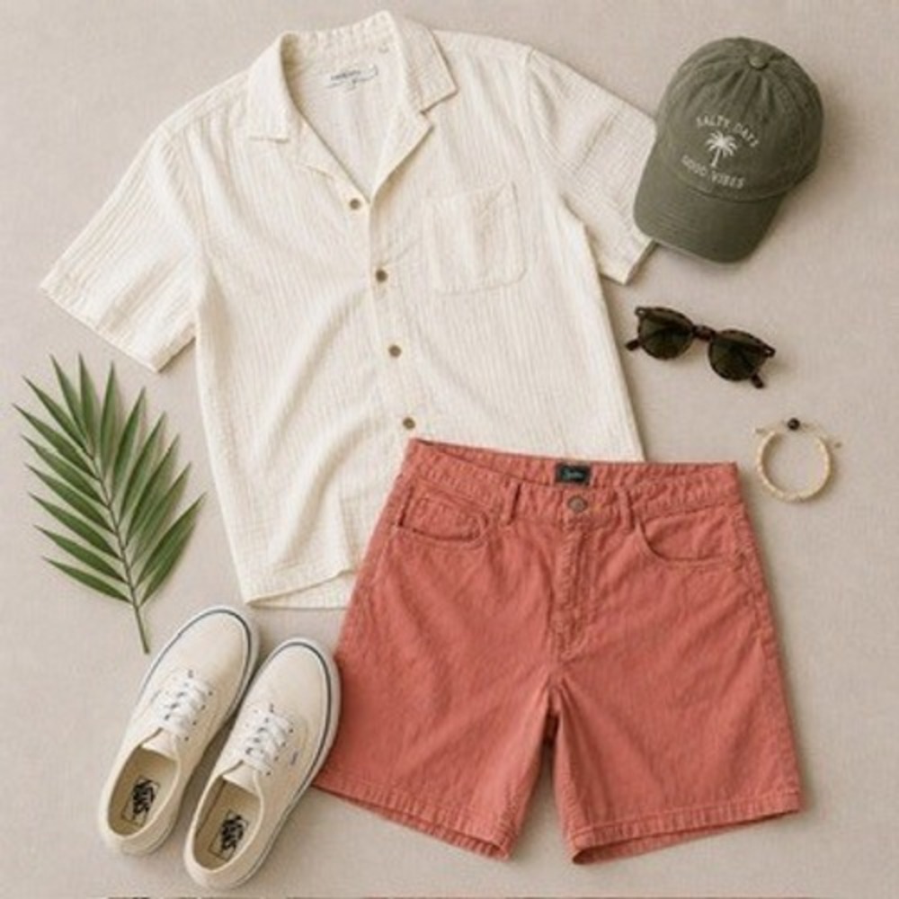 Bixby Nomad Men's Pink, Chino Shorts, Stretch Cotton, Waist 36